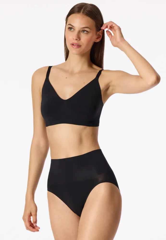 Schiesser High Waist Slip Seamless Schwarz - Seamless Contouring für Damen, Größe 46, 85 % Polyamid, 15 % Elasthan