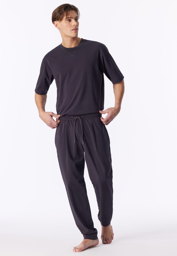 Schiesser Hose Anthrazit - Mix+Relax für Herren, Größe M, 73 % Baumwolle, 27 % Polyester