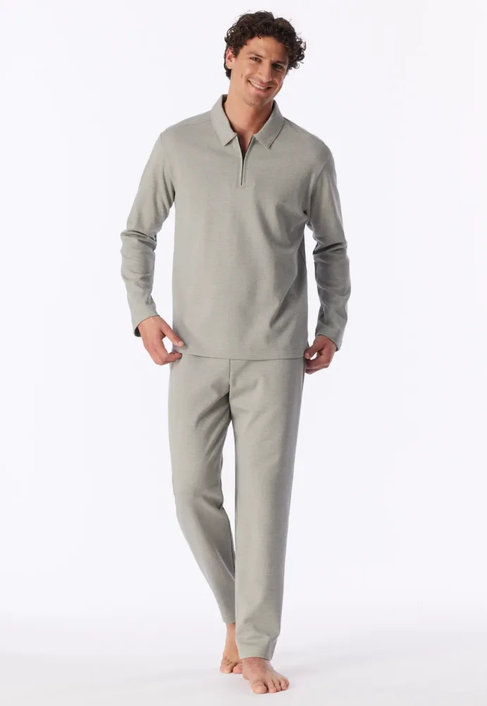 Schiesser Shirt Feinripp mit Reißverschluss Grau - Mix+Relax für Herren, Größe S, 80 % Baumwolle, 20 % Polyester