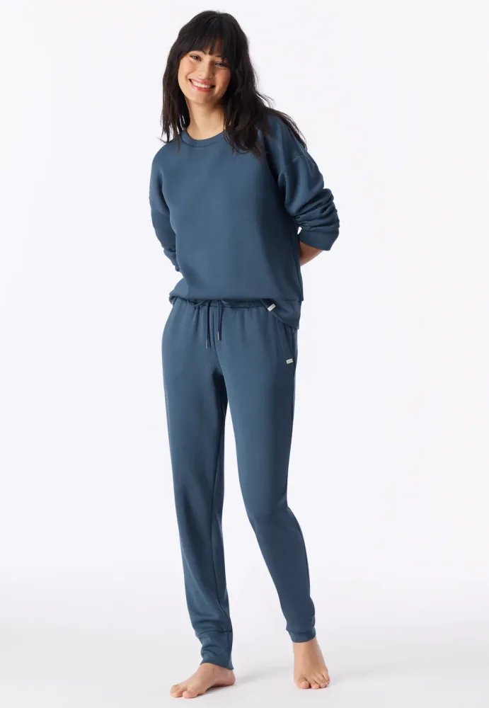 Schiesser Sweathose Petrol - Mix+Relax für Damen, Größe XS, 75 % Modal, 5 % Elasthan, 20 % Polyester