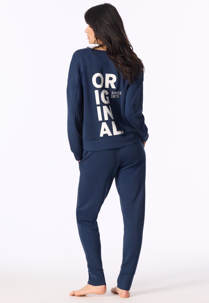 Schiesser Sweatshirt Dunkelblau - Mix+Relax für Damen, Größe S, 75 % Modal, 5 % Elasthan, 20 % Polyester