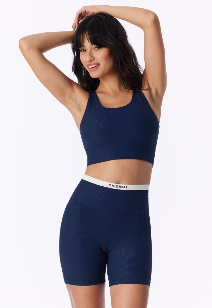 Schiesser Bustier Doppelripp Dunkelblau - SCHIESSER Active für Damen, Größe L, 80 % Polyamid, 20 % Elasthan