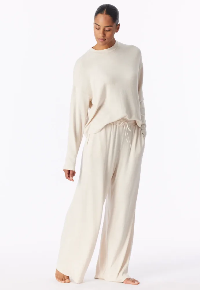 Schiesser Hose Off-White - Mix+Relax für Damen, Größe S, 65 % Viskose, 5 % Elasthan, 30 % Baumwolle