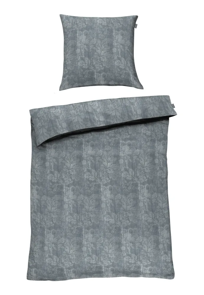 Schiesser Bettwäscheset 2-teilig Grau gemustert - SCHIESSER Home, Größe 135*200, 100 % Baumwolle