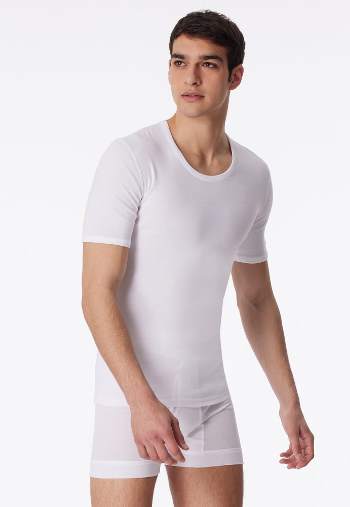 Schiesser - T-Shirt  1er Pack Bequem sitzend, für Herren, Weiss, Größe M