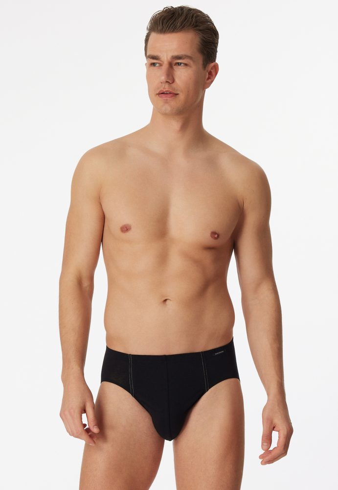 Schiesser Slip 3er-Pack Schwarz - Essentials für Herren, Größe S, 95 % Baumwolle, 5 % Elasthan