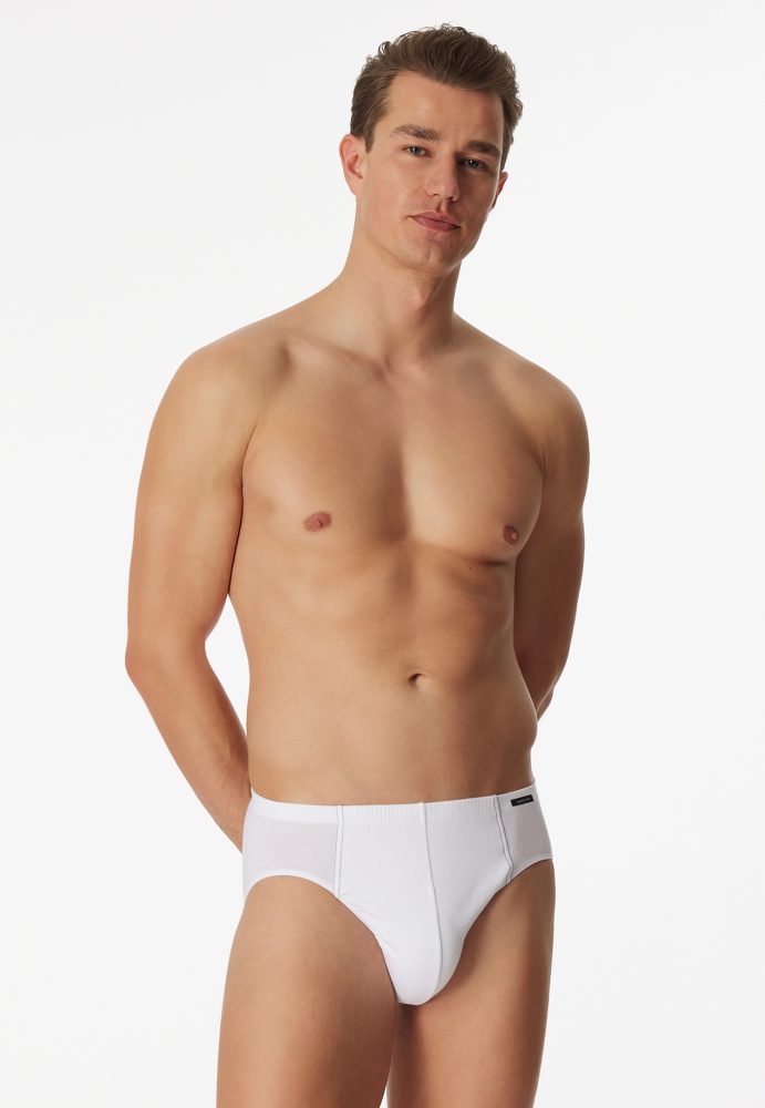 Schiesser Slip 3er-Pack Weiss - Essentials für Herren, Größe M, 95 % Baumwolle, 5 % Elasthan