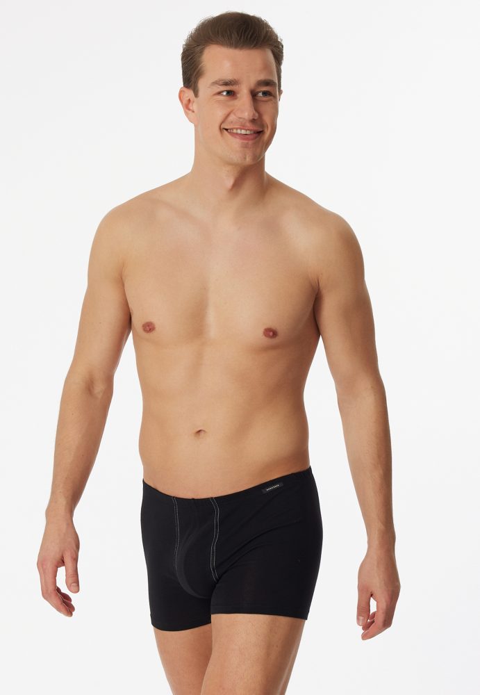 Schiesser Enge Boxershorts 2er-Pack Schwarz - Essentials für Herren, Größe M, 95 % Baumwolle, 5 % Elasthan