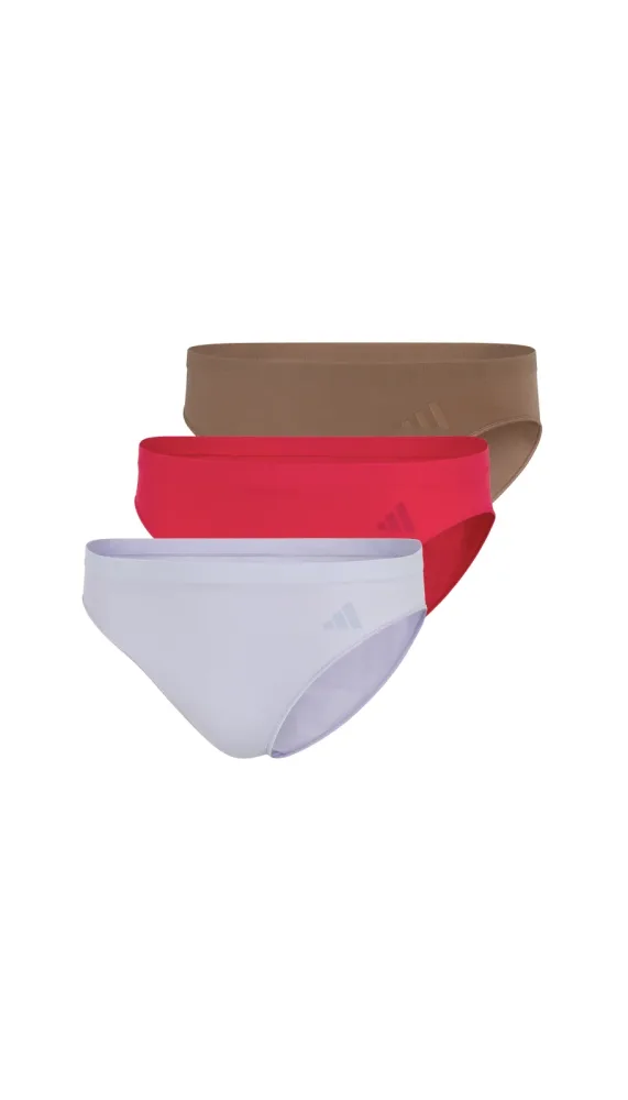 Schiesser Slip 3er-Pack Rot/Lila/Braun - ADIDAS für Damen, Größe XXL, 87 % Polyamid, 13 % Elasthan