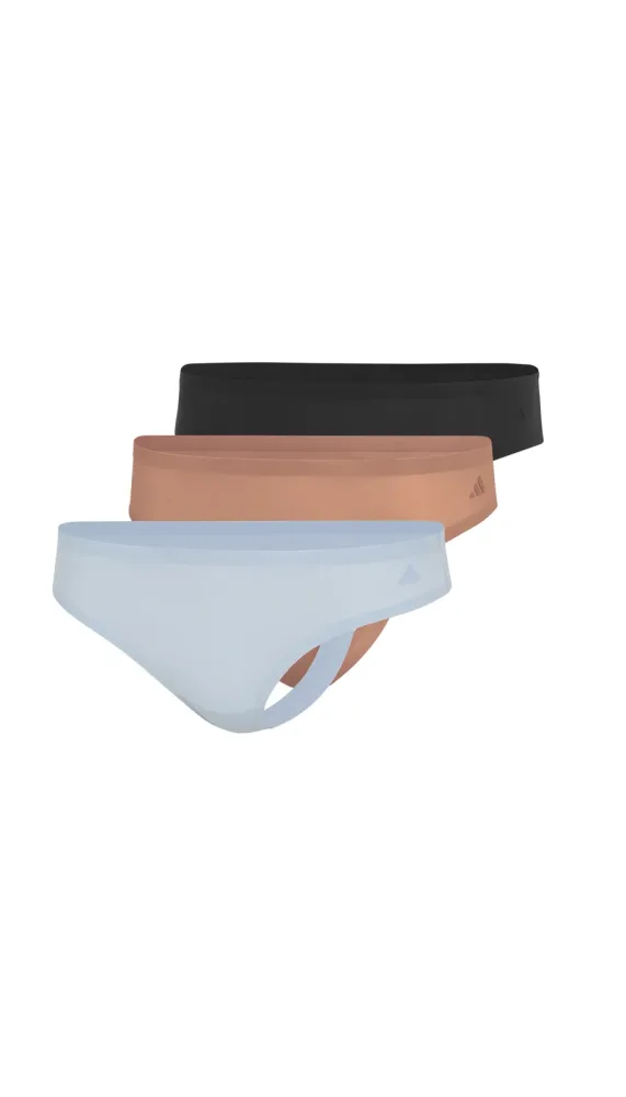 Schiesser String 3er-Pack Schwarz/Blau/Braun - ADIDAS für Damen, Größe XS, 76 % Polyamid, 24 % Elasthan