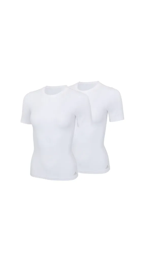 Schiesser T-Shirt 2er-Pack Weiss - ADIDAS für Damen, Größe M, 5 % Elasthan, 48 % Modal, 47 % Baumwolle