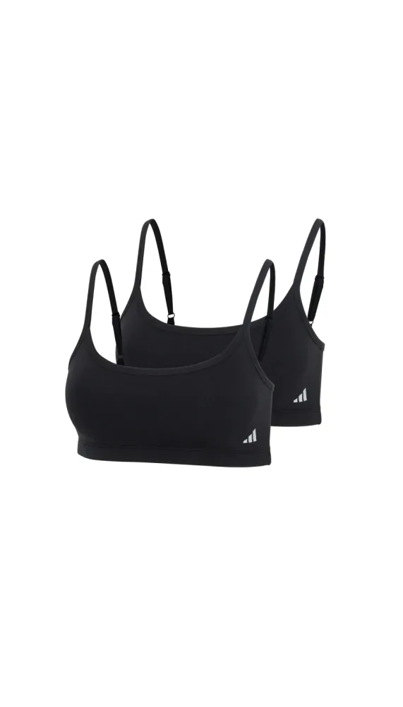 Schiesser Bustier 2er-Pack Schwarz - ADIDAS für Damen, Größe L, 5 % Elasthan, 48 % Modal, 47 % Baumwolle