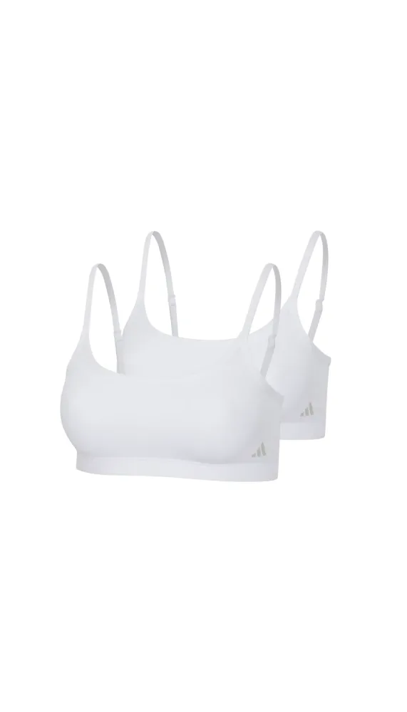 Schiesser Bustier 2er-Pack Weiss - ADIDAS für Damen, Größe L, 5 % Elasthan, 48 % Modal, 47 % Baumwolle