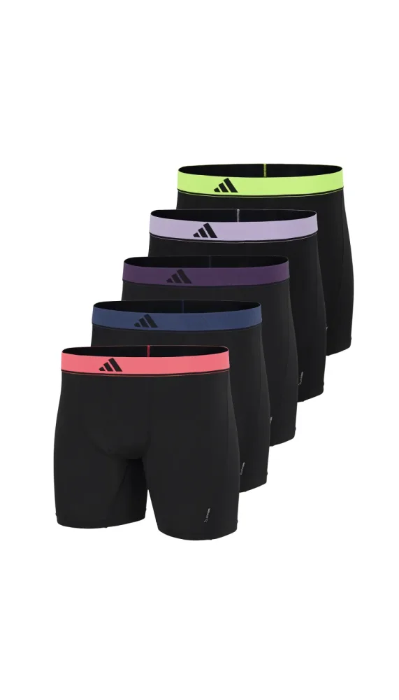 Schiesser Enge Boxershorts 5er-Pack Schwarz - ADIDAS für Herren, Größe XXL, 85 % Polyester, 15 % Elasthan