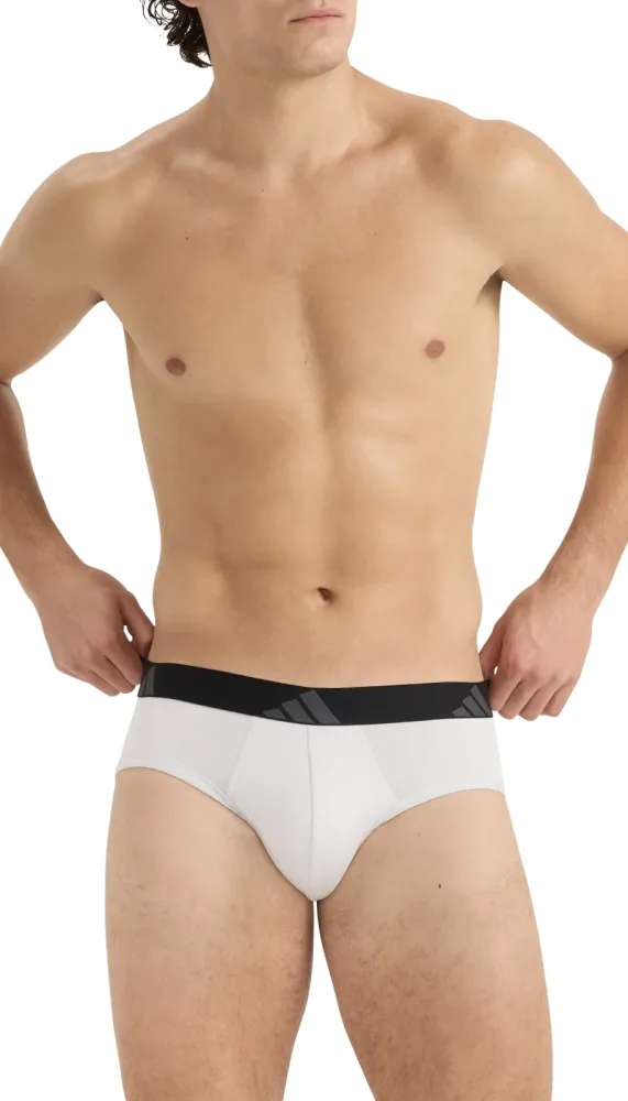 Schiesser Slip 3er-Pack Bunt gemustert - ADIDAS für Herren, Größe L, 95 % Baumwolle, 5 % Elasthan