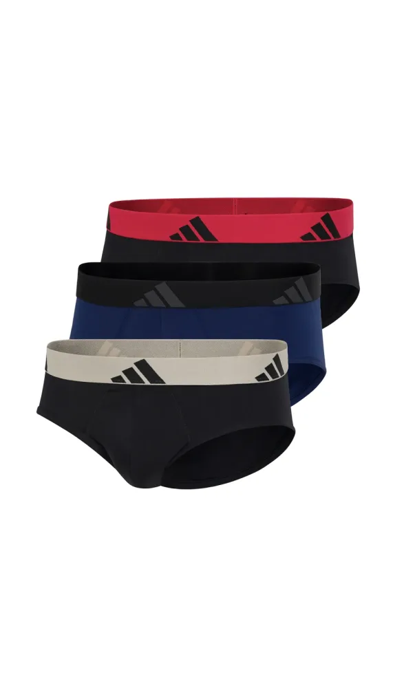 Schiesser Slip 3er-Pack Blau/Schwarz - ADIDAS für Herren, Größe L, 95 % Baumwolle, 5 % Elasthan