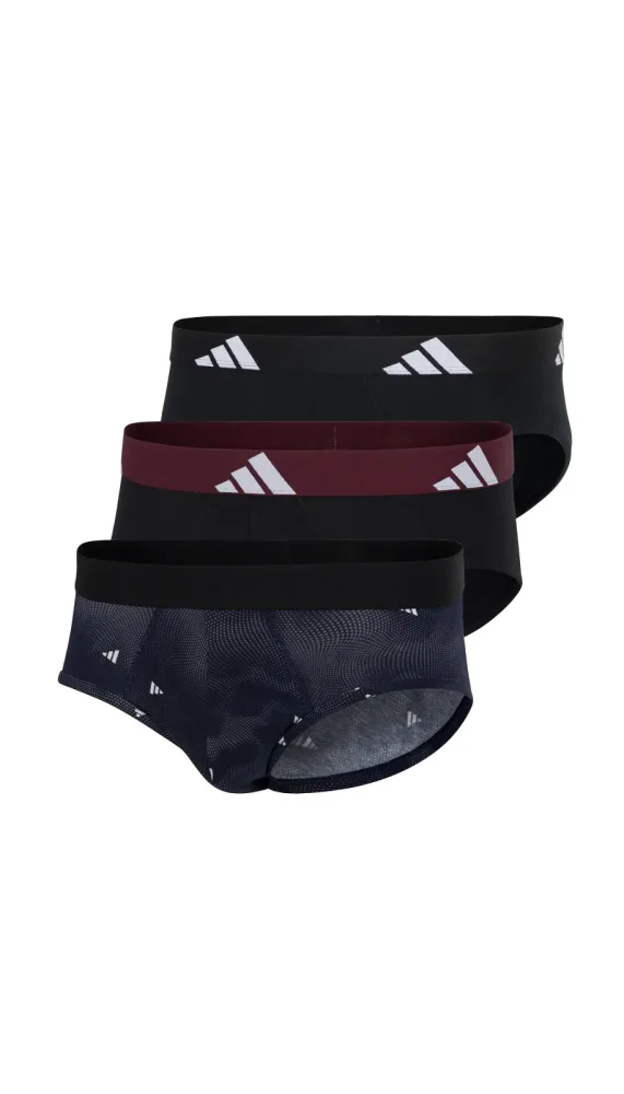 Schiesser Slip 3er-Pack Schwarz gemustert - ADIDAS für Herren, Größe XL, 95 % Baumwolle, 5 % Elasthan