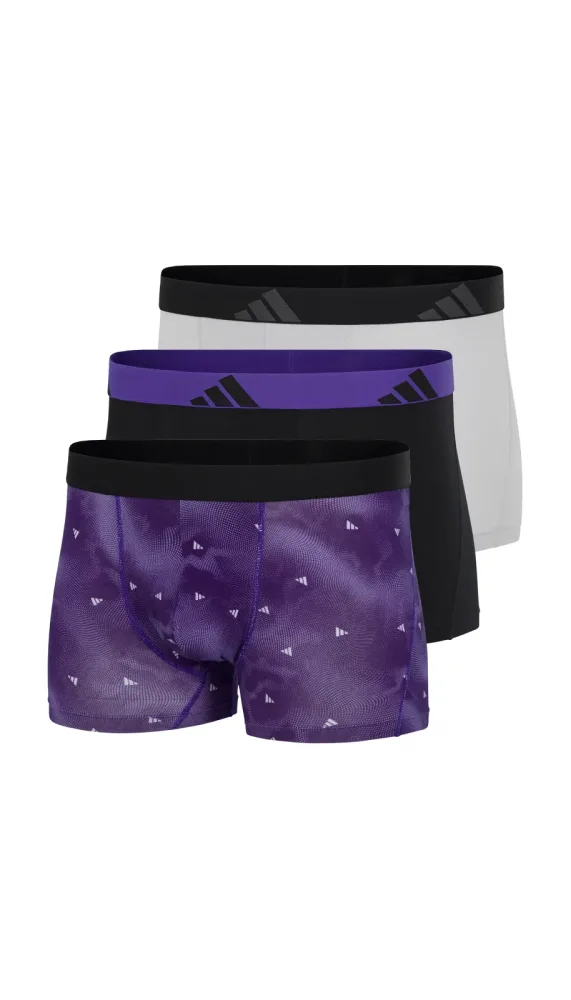 Schiesser Enge Boxershorts 3er-Pack Bunt gemustert - ADIDAS für Herren, Größe M, 95 % Baumwolle, 5 % Elasthan