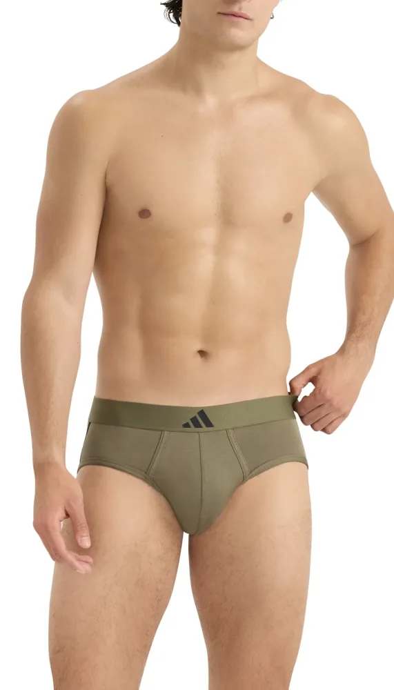 Schiesser Slip 2er-Pack Schwarz/Oliv - ADIDAS für Herren, Größe S, 95 % Baumwolle, 5 % Elasthan
