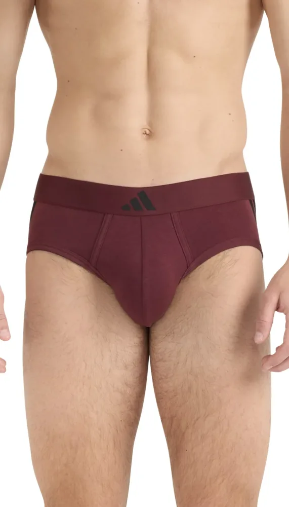 Schiesser Slip 2er-Pack Schwarz/Bordeaux - ADIDAS für Herren, Größe M, 95 % Baumwolle, 5 % Elasthan
