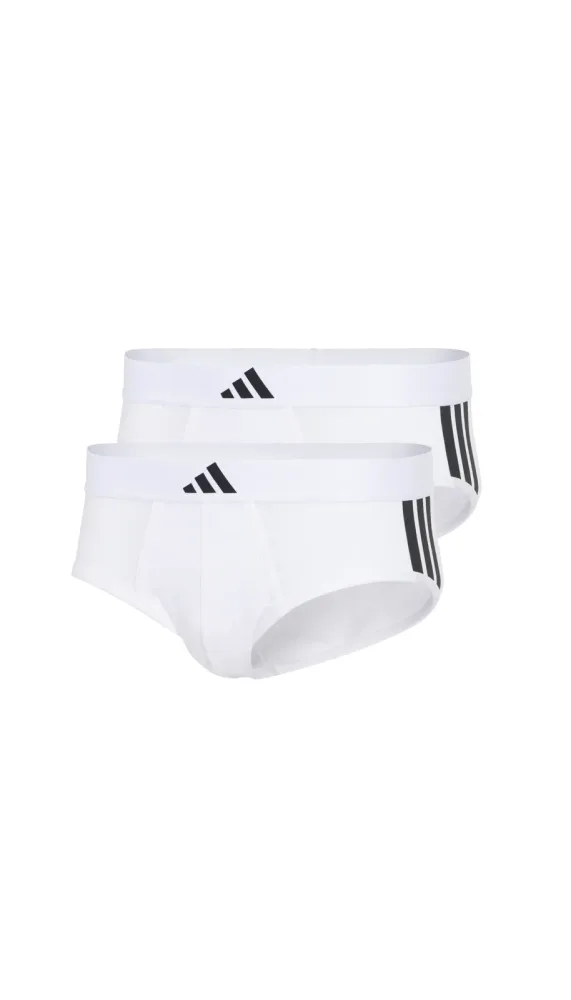 Schiesser Slip 2er-Pack Weiss - ADIDAS für Herren, Größe S, 95 % Baumwolle, 5 % Elasthan