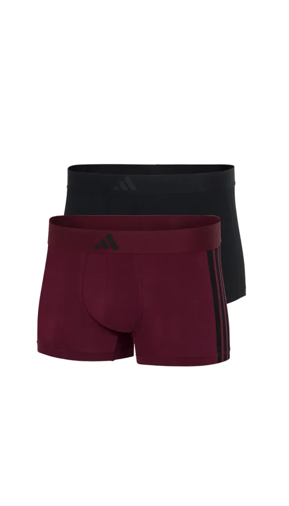 Schiesser Enge Boxershorts 2er-Pack Schwarz/Bordeaux - ADIDAS für Herren, Größe L, 95 % Baumwolle, 5 % Elasthan