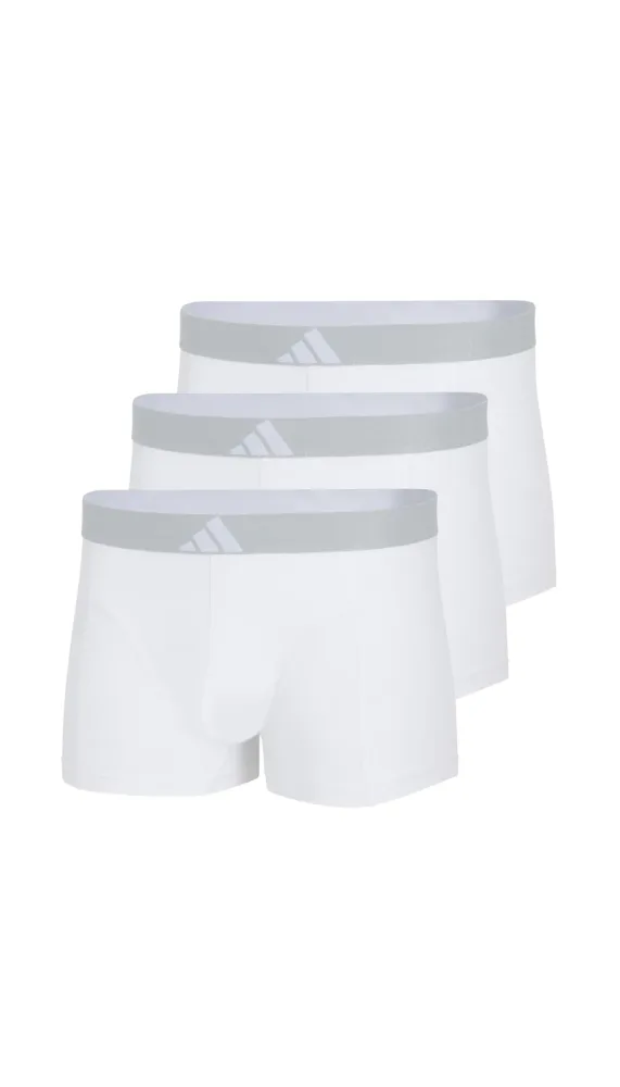 Schiesser Enge Boxershorts 3er-Pack Weiss - ADIDAS für Herren, Größe XL, 95 % Baumwolle, 5 % Elasthan