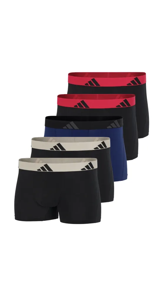 Schiesser Enge Boxershorts 5er-Pack Blau/Schwarz - ADIDAS für Herren, Größe S, 95 % Baumwolle, 5 % Elasthan