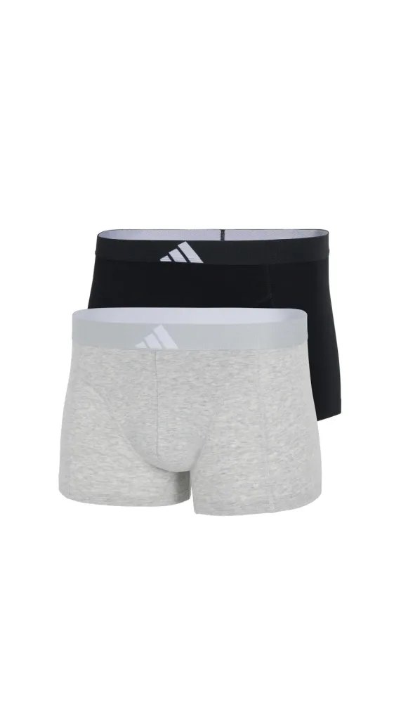 Schiesser Enge Boxershorts 2er-Pack Schwarz/Grau - ADIDAS für Herren, Größe M, 95 % Baumwolle, 5 % Elasthan