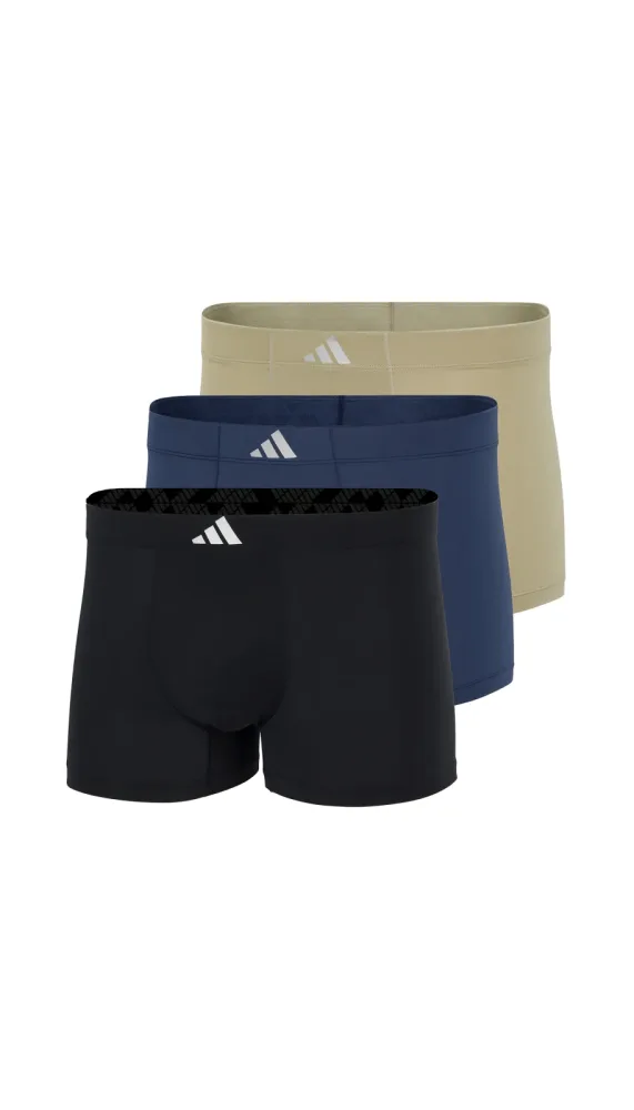 Schiesser Enge Boxershorts 3er-Pack Schwarz/Grün/Blau - ADIDAS für Herren, Größe S, 93 % Polyester, 7 % Elasthan