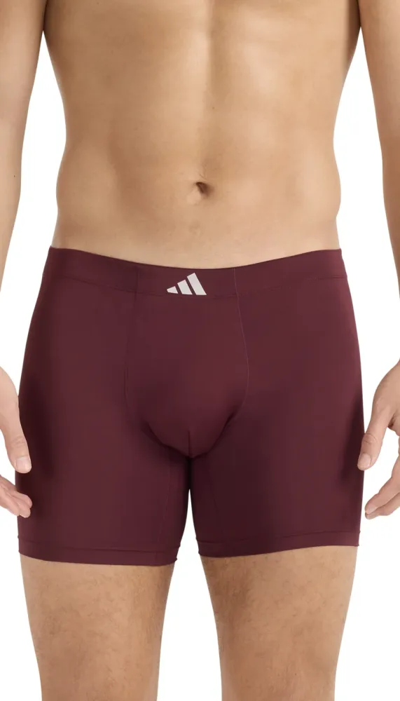 Schiesser Enge Boxershorts lang 3er-Pack Bordeaux/Schwarz - ADIDAS für Herren, Größe L, 93 % Polyester, 7 % Elasthan