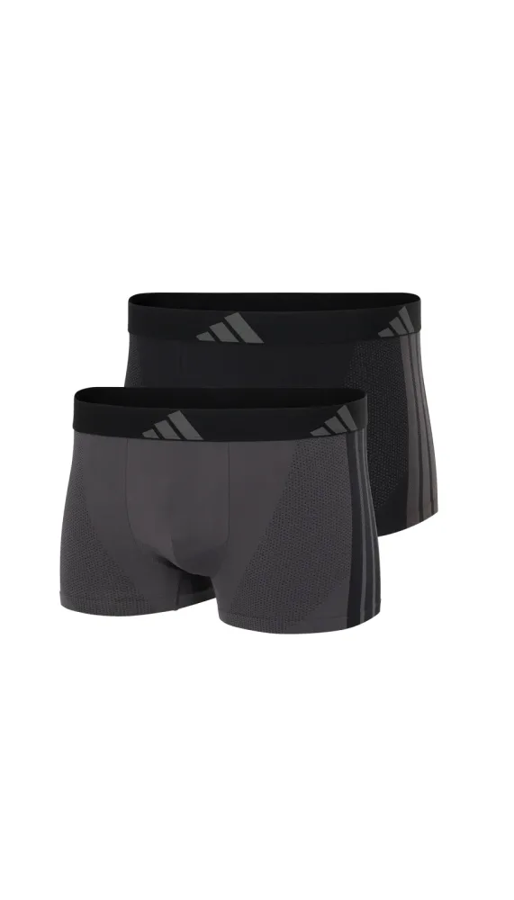 Schiesser Enge Boxershorts 2er-Pack Schwarz/Anthrazit - ADIDAS für Herren, Größe S, 62 % Polyamid, 28 % Polyester, 10 % Elasthan