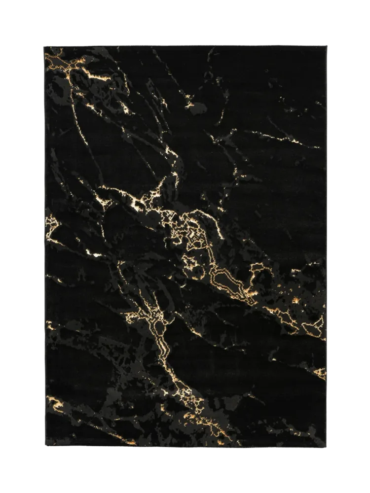 Design Teppich „Marmaris 400“ - Schwarz/Gold LALEE