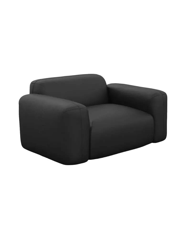 Design Echtleder Loungesessel „Aras“ Echtleder Schwarz BLOOMINGLOFT Collection