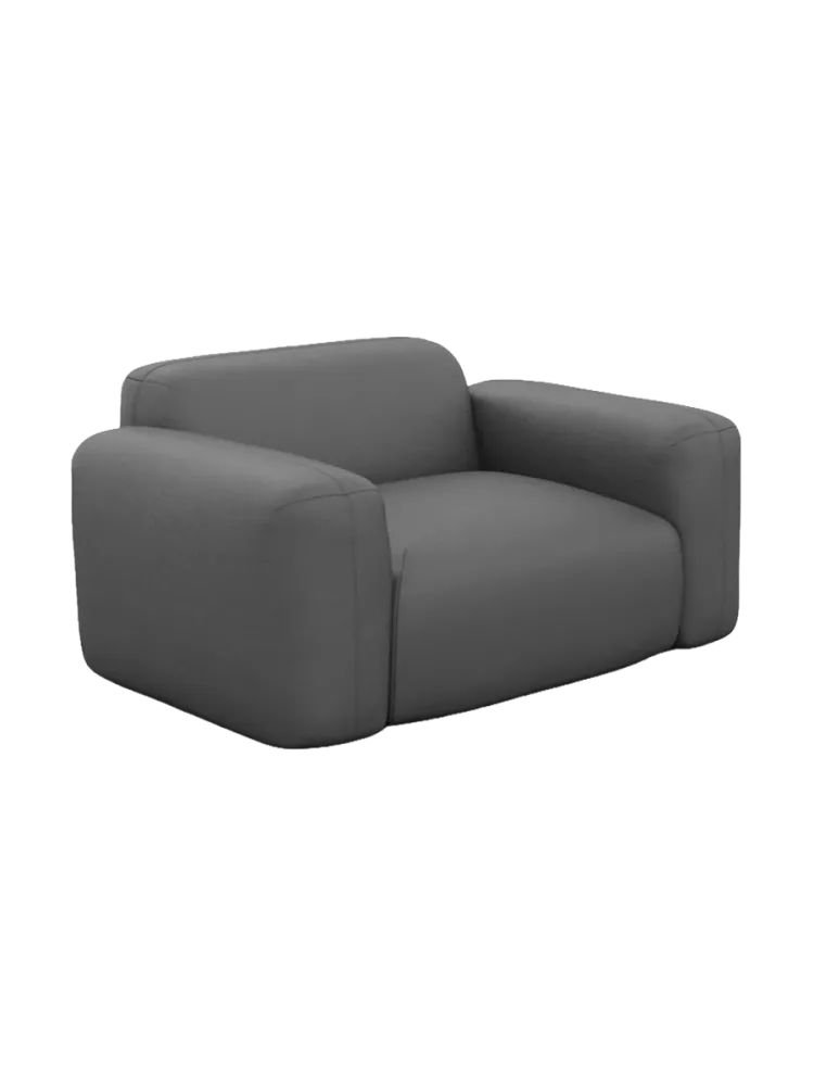 Design Echtleder Loungesessel „Aras“ Echtleder Dark Grey BLOOMINGLOFT Collection