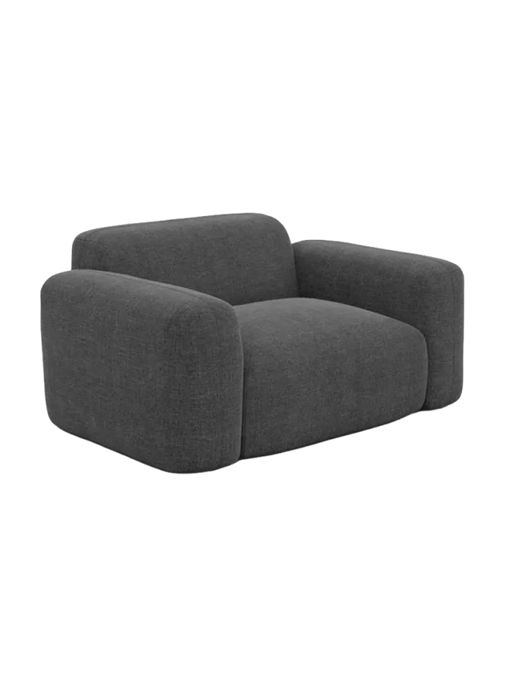 Design Loungesessel „Aras“ mit Strukturstoff-Bezug Strukturstoff Anthrazit BLOOMINGLOFT Collection