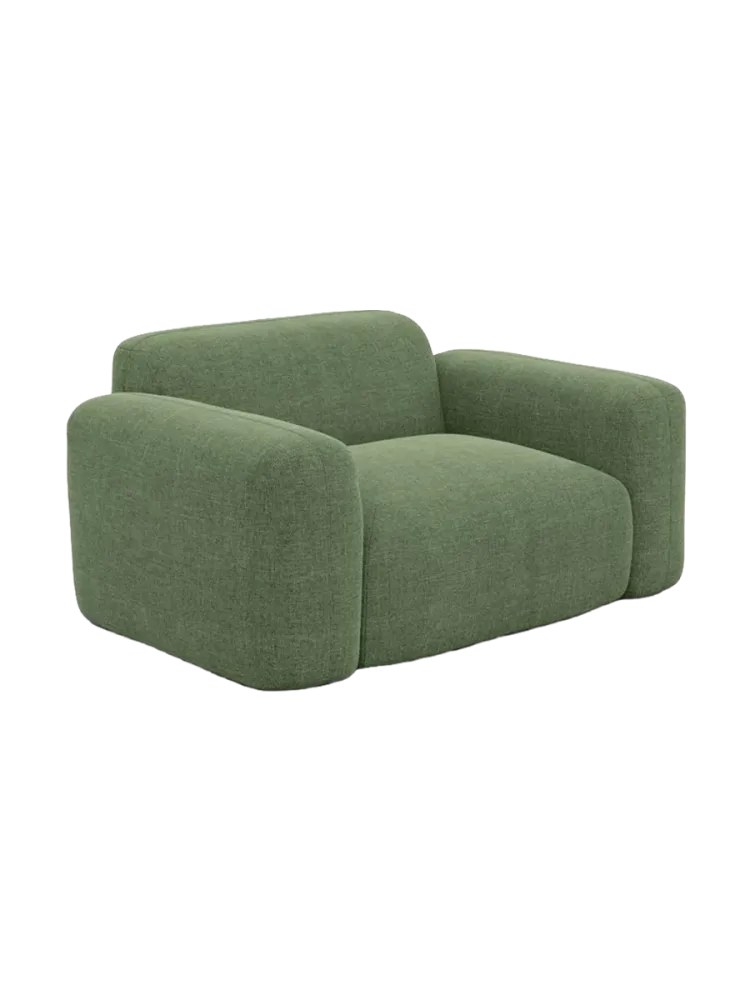 Design Loungesessel „Aras“ mit Strukturstoff-Bezug Strukturstoff Grün BLOOMINGLOFT Collection