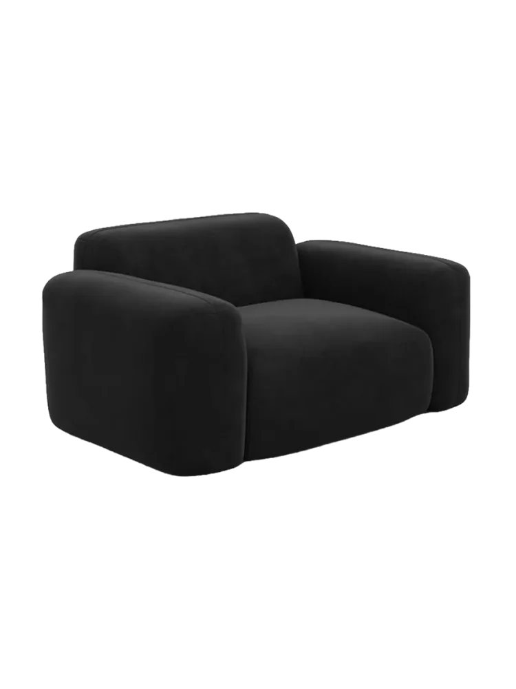 Design Loungesessel „Aras“ mit Samtbezug Samtbezug Schwarz BLOOMINGLOFT Collection