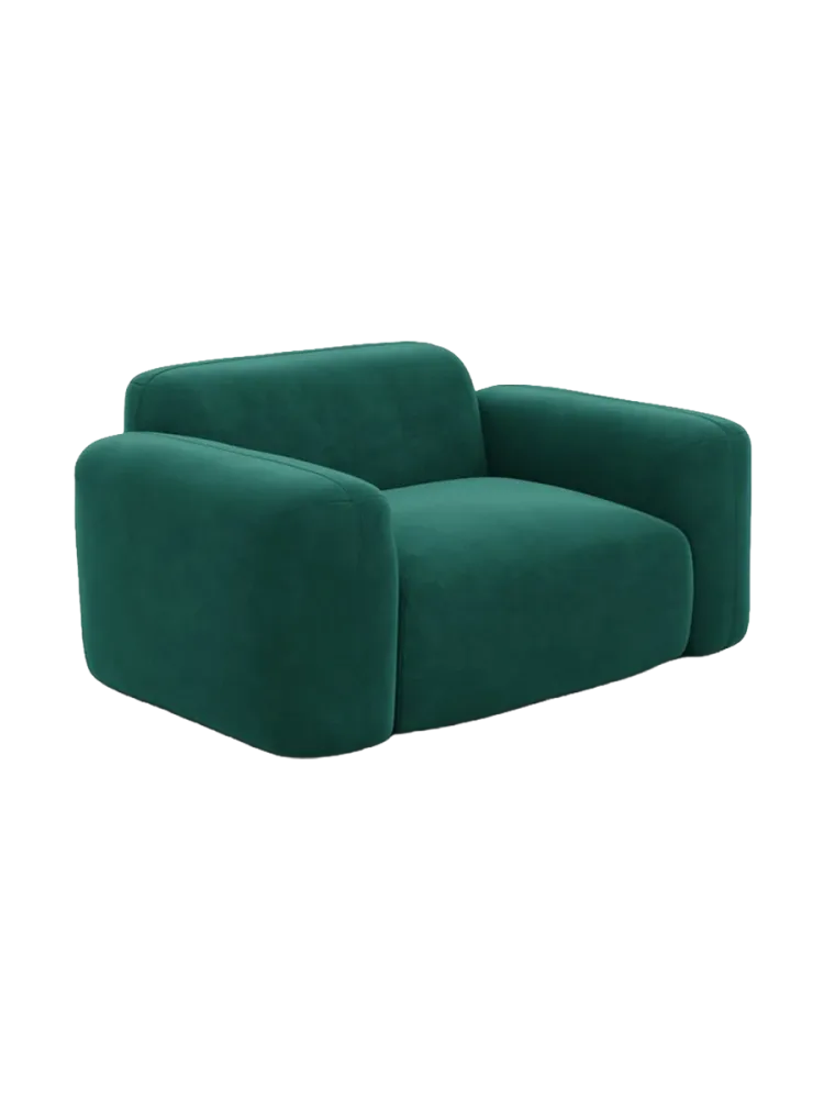 Design Loungesessel „Aras“ mit Samtbezug Samtbezug Grün BLOOMINGLOFT Collection