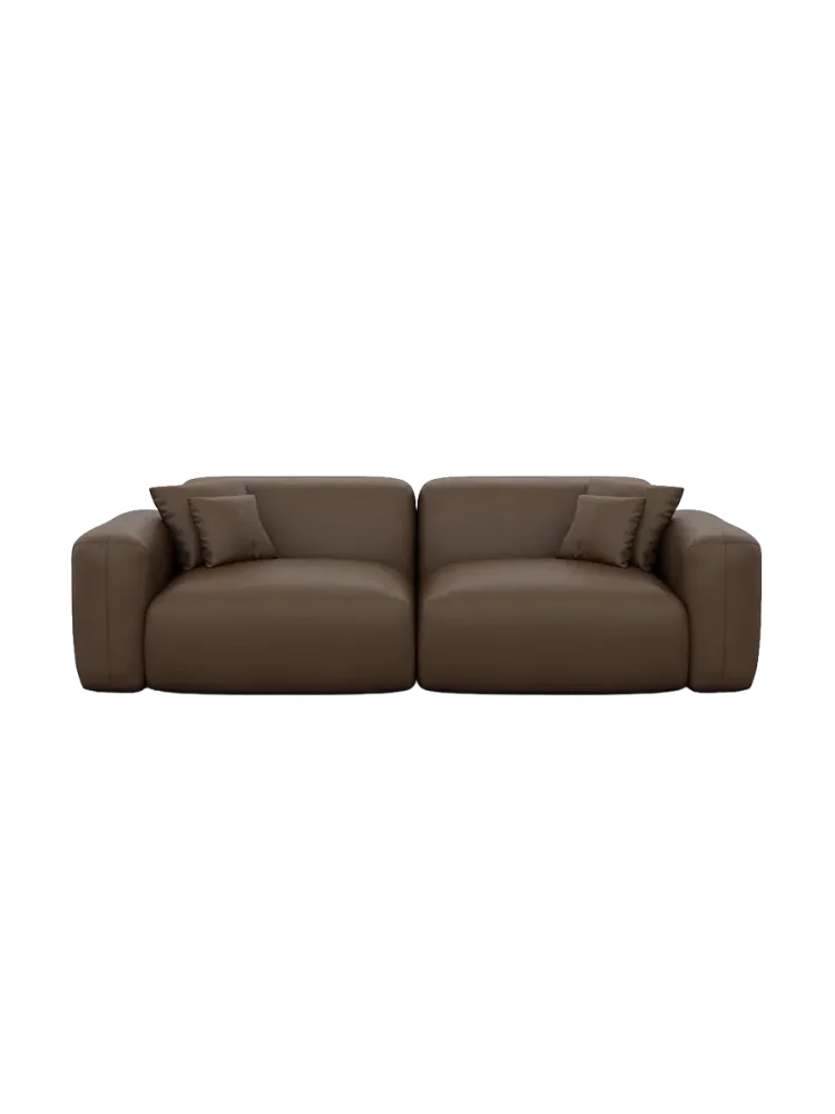 2-Sitzer Design Echtleder Sofa „Aras“ Echtleder Dark Brown BLOOMINGLOFT Collection