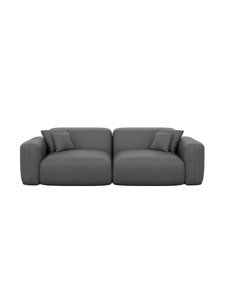 2-Sitzer Design Echtleder Sofa „Aras“ Echtleder Dark Grey BLOOMINGLOFT Collection
