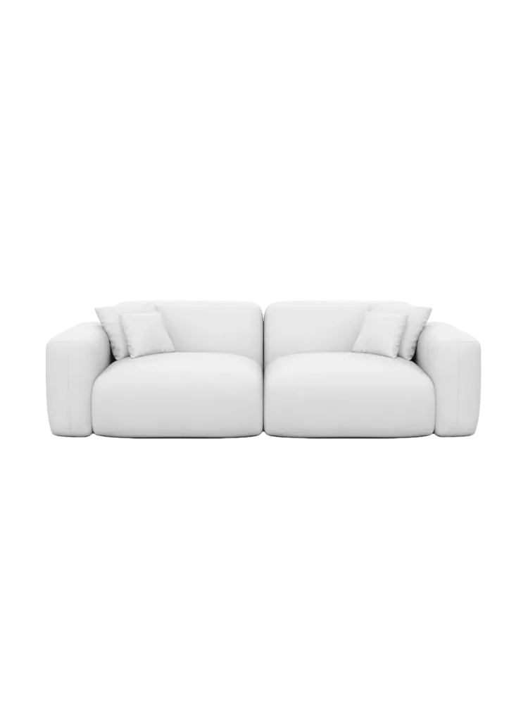 2-Sitzer Design Echtleder Sofa „Aras“ Echtleder Weiss BLOOMINGLOFT Collection
