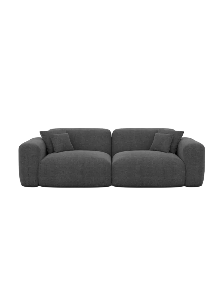 2-Sitzer Design Sofa „Aras“ mit Strukturstoff-Bezug Strukturstoff Anthrazit BLOOMINGLOFT Collection