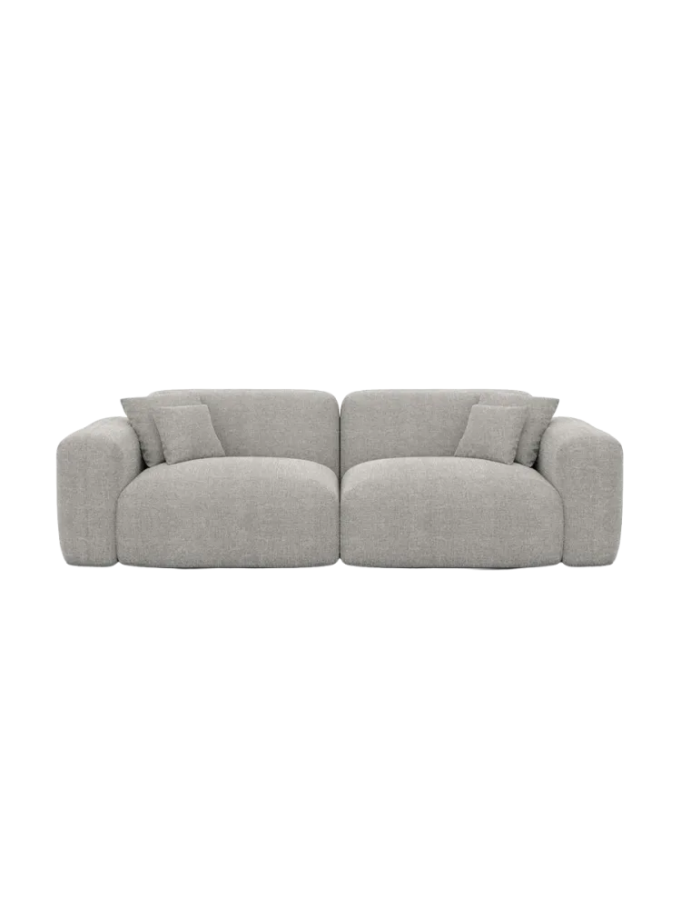 2-Sitzer Design Sofa „Aras“ mit Strukturstoff-Bezug Strukturstoff Hellgrau BLOOMINGLOFT Collection