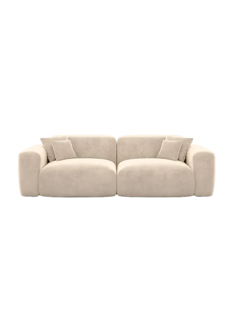 2-Sitzer Design Sofa „Aras“ mit Samtbezug Samtbezug Cream BLOOMINGLOFT Collection