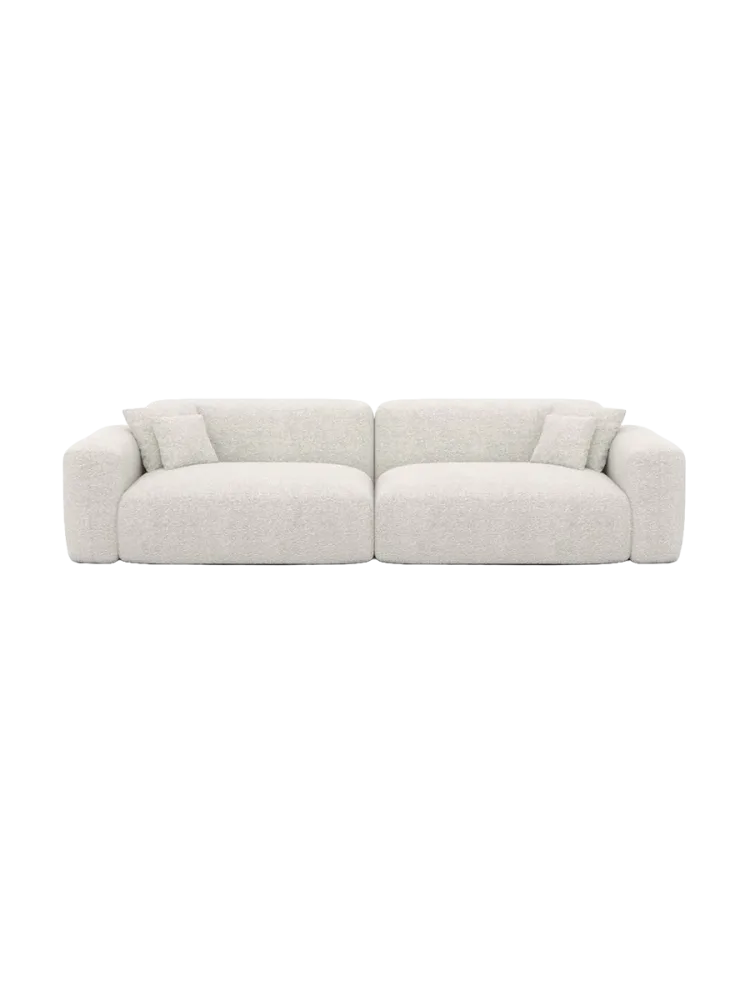 3-Sitzer Design Sofa „Aras“ mit Bouclé-Bezug Bouclé White BLOOMINGLOFT Collection