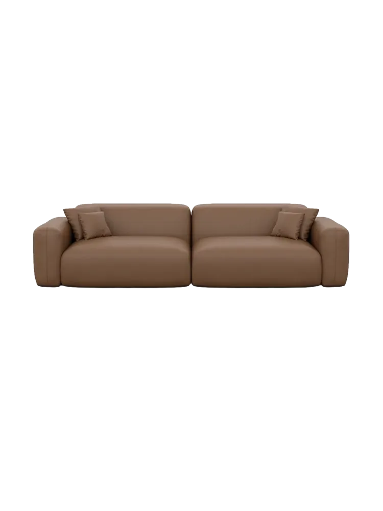 3-Sitzer Design Echtleder Sofa „Aras“ Echtleder Choco Brown BLOOMINGLOFT Collection
