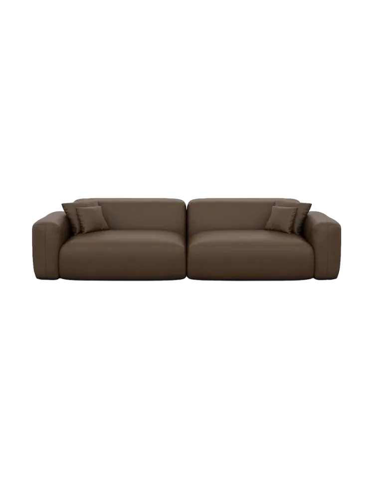 3-Sitzer Design Echtleder Sofa „Aras“ Echtleder Dark Brown BLOOMINGLOFT Collection
