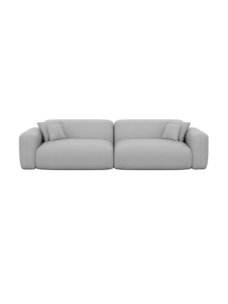 3-Sitzer Design Echtleder Sofa „Aras“ Echtleder Light Grey BLOOMINGLOFT Collection