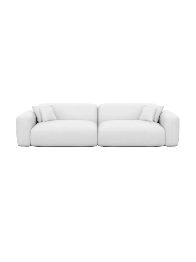 3-Sitzer Design Echtleder Sofa „Aras“ Echtleder Weiss BLOOMINGLOFT Collection
